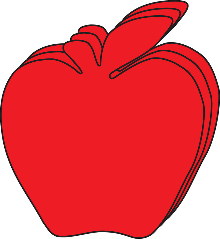 Large Single Color Cut-Out Red Apple