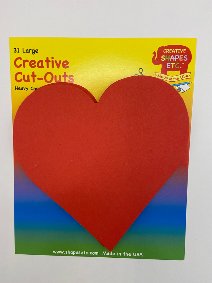 Large Single Color Cut-Out Heart - 7