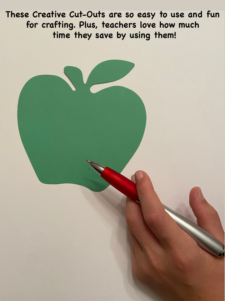 Large Single Color Cut-Out Green Apple - 2