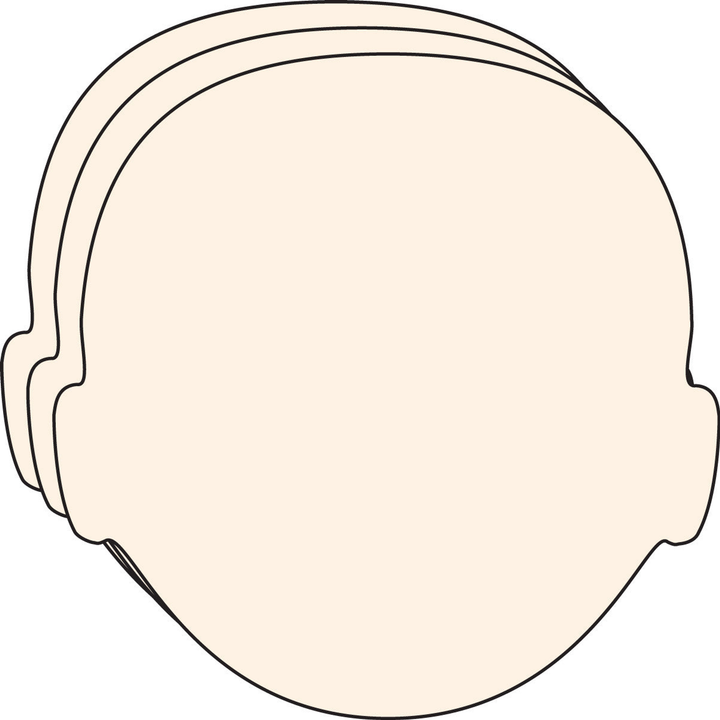 Large Single Color Cut-Out Face