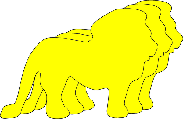 Large Single Color Cut-Out Lion