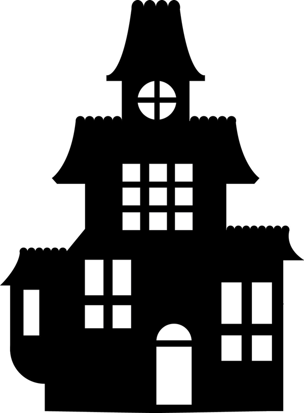 Large Single Color Cut-Out Haunted House