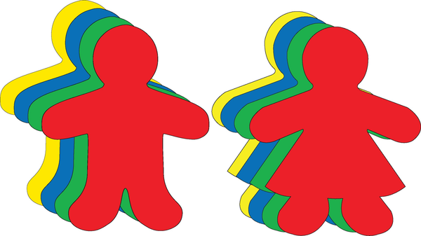 Kid Shape Set Assorted Color Large Cut-Outs