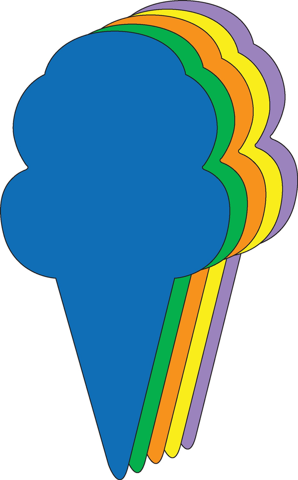 Ice Cream Cone Assorted Color Creative Cut-Outs 5.5"