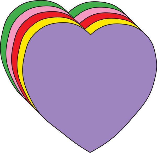 Heart Large Assorted Color Creative Cut-Outs