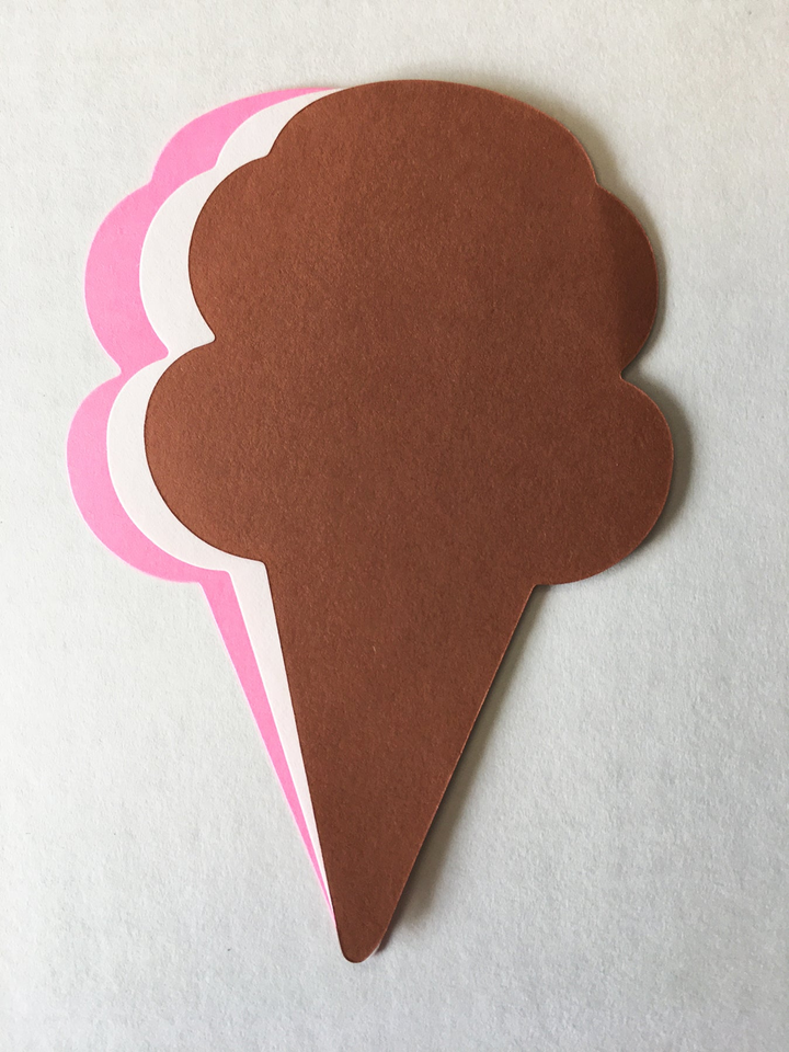 Small Neapolitan Ice Cream Cone Tri- Color Creative Cut-Outs - 2