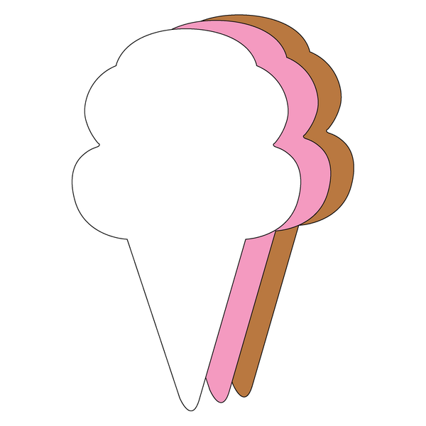 Neapolitan Ice Cream Cone Large Tri-Color Creative Cut-Outs