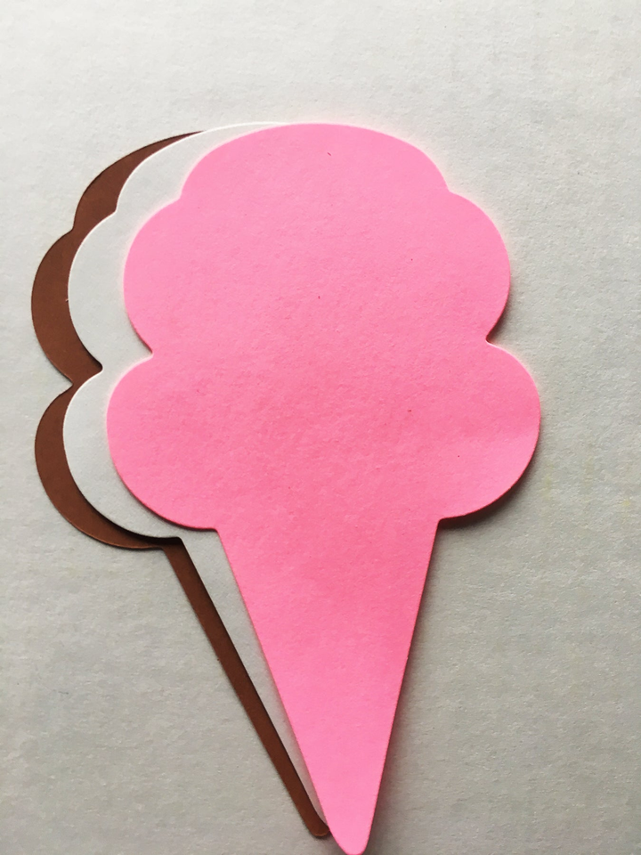 Neapolitan Ice Cream Cone Large Tri-Color Creative Cut-Outs - 4