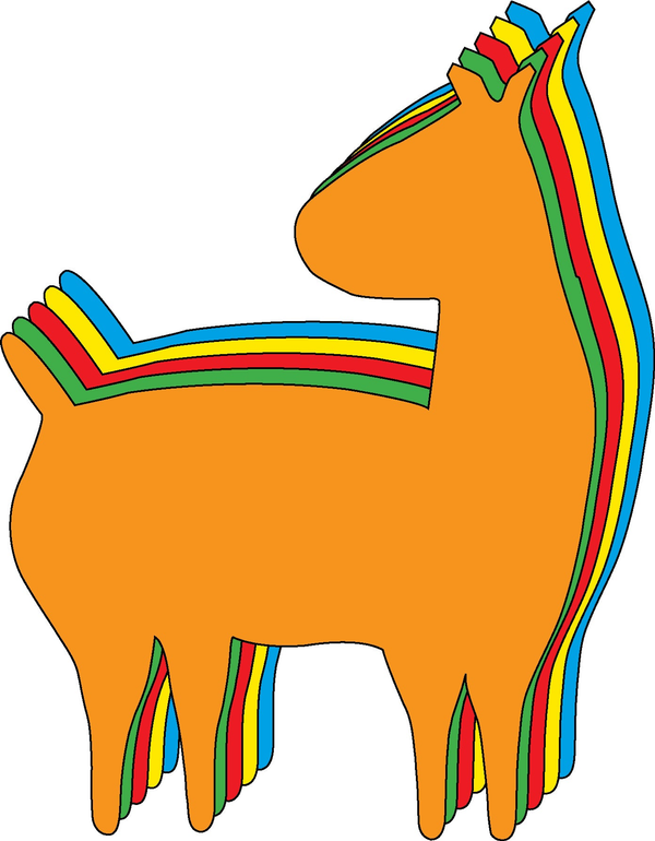 Large Assorted Color Creative Cutout - Llama