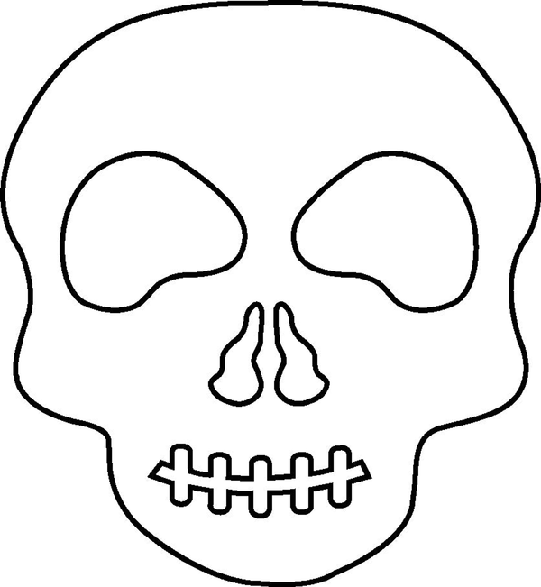 Small Single Color Cut-Out Skull