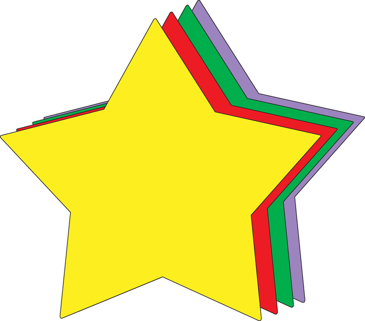 Star Assorted Color Super Cut-Outs