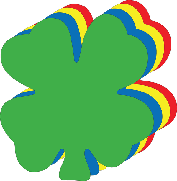 Four Leaf Clover Assorted Color Super Cut-Outs