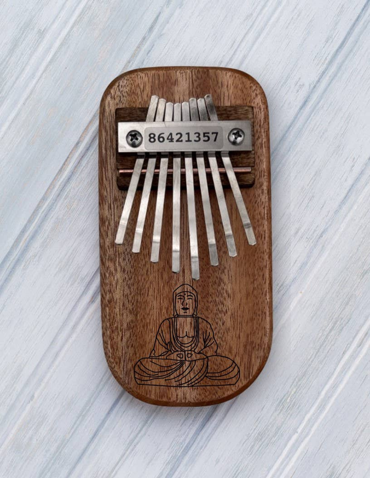 Buddha Engraved Thumb Piano Low Diatonic Cedar