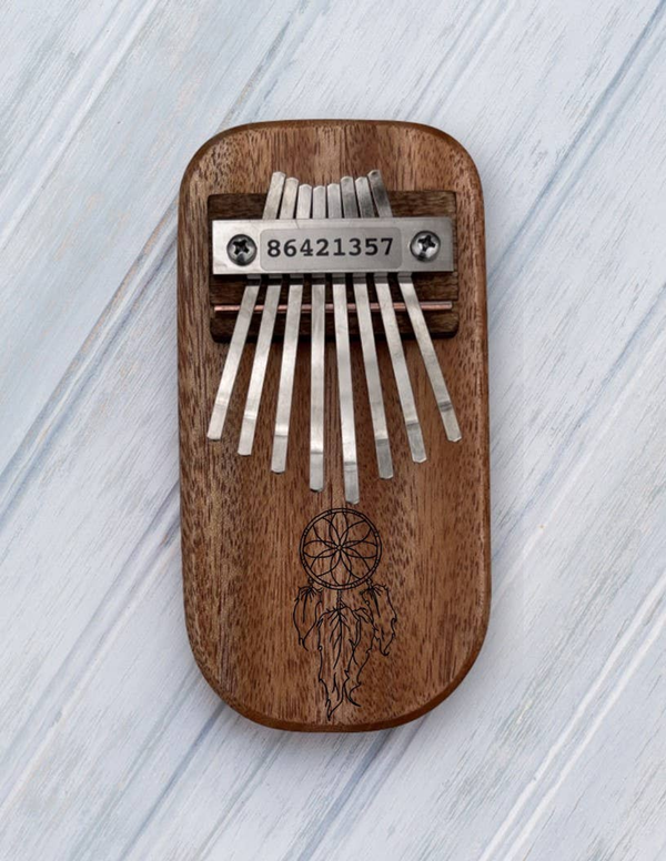 Dream Catcher Engraved Thumb Piano Low Diatonic Cedar