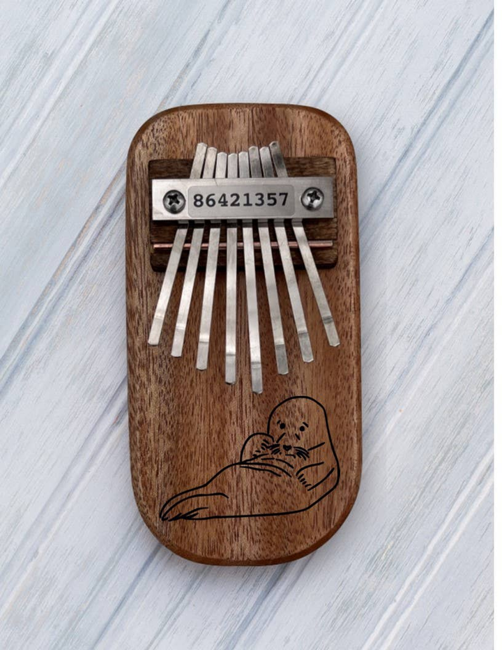 Sea Lion Engraved Thumb Piano Pentatonic Cedar