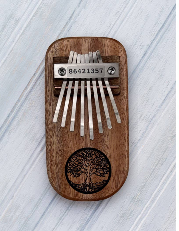 Tree of Life Engraved Thumb Piano Low Diatonic Cedar