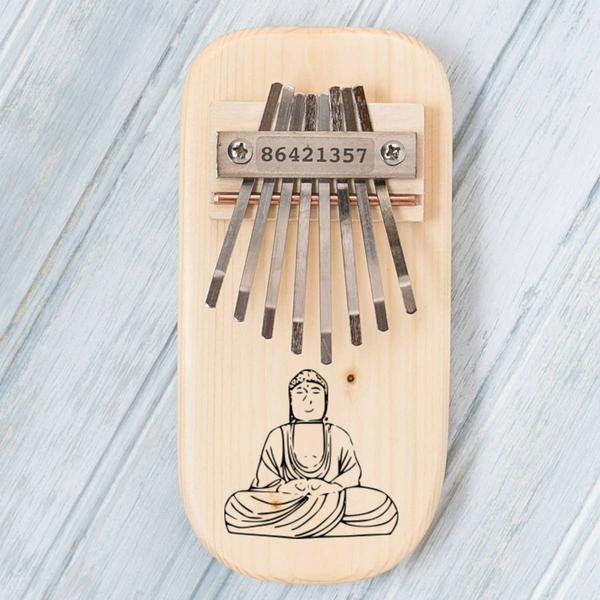 Buddha Engraved Thumb Piano High Diatonic (Standard) Pine