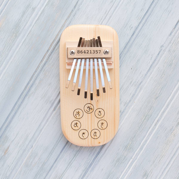 Chakra Engraved Thumb Piano Pentatonic Pine