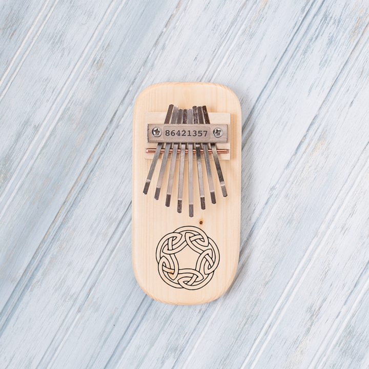 Celtic Knot Engraved Thumb Piano Pentatonic Pine