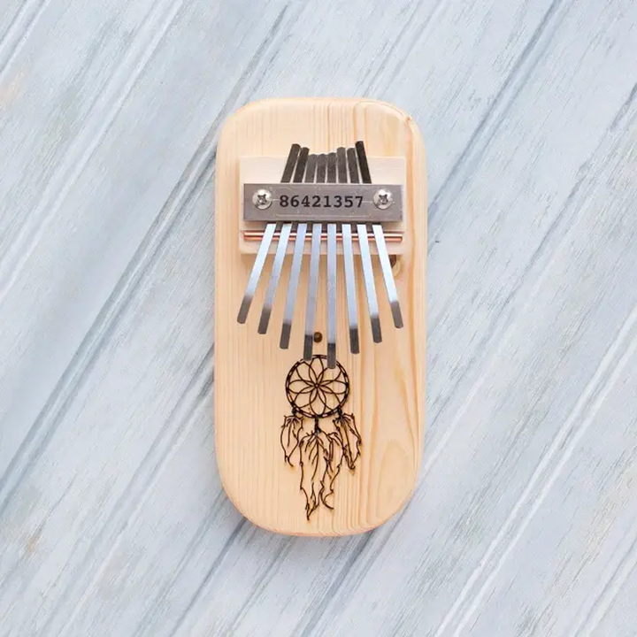 Dream Catcher Engraved Thumb Piano Low Diatonic Pine