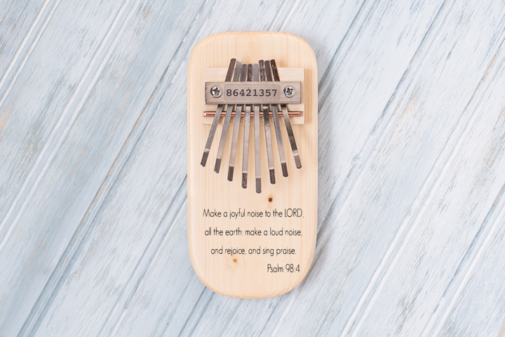 Psalm Engraved Thumb Piano Pentatonic Pine