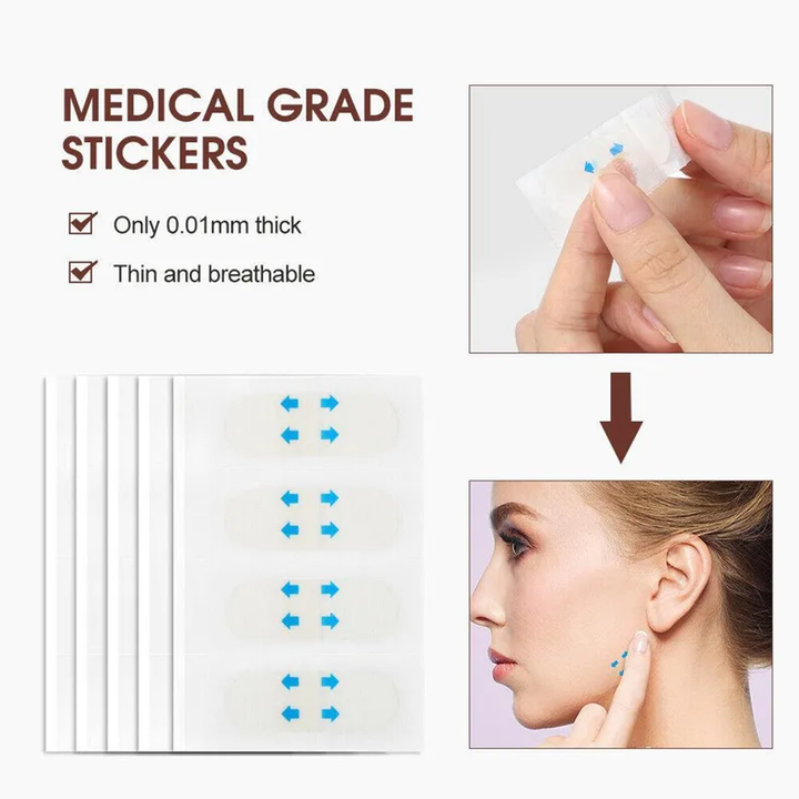 80Pcs Face Lifting Sticker Invisible Tape Firming Chin Fade Fine Lines V-shaped - 4