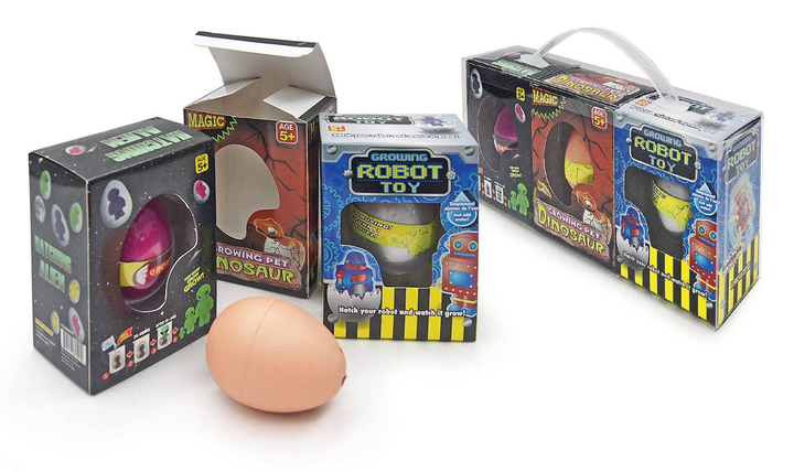 3-Pack Kids' Water Hatching Toy Eggs - Easter Egg Basket Fil Boys Set (Alien + Robot + Dinosoaur)