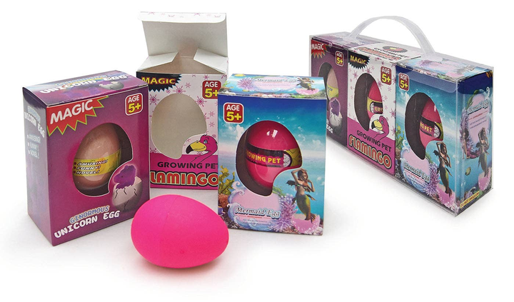 3-Pack Kids' Water Hatching Toy Eggs - Easter Egg Basket Fil Girls Set (Unicorn + Mermaid + Flamingo) - 2