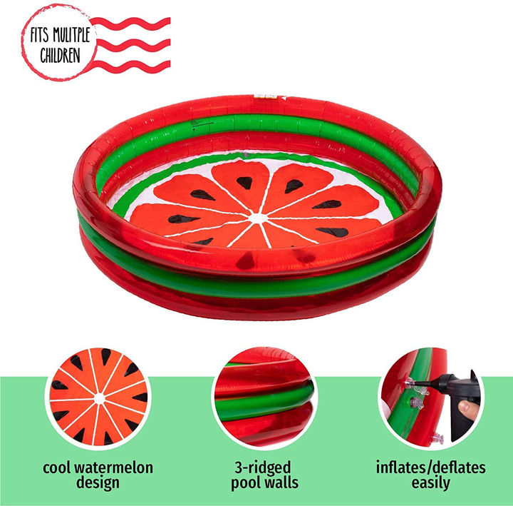 3-Ring Inflatable Pool Watermelon Style - 3