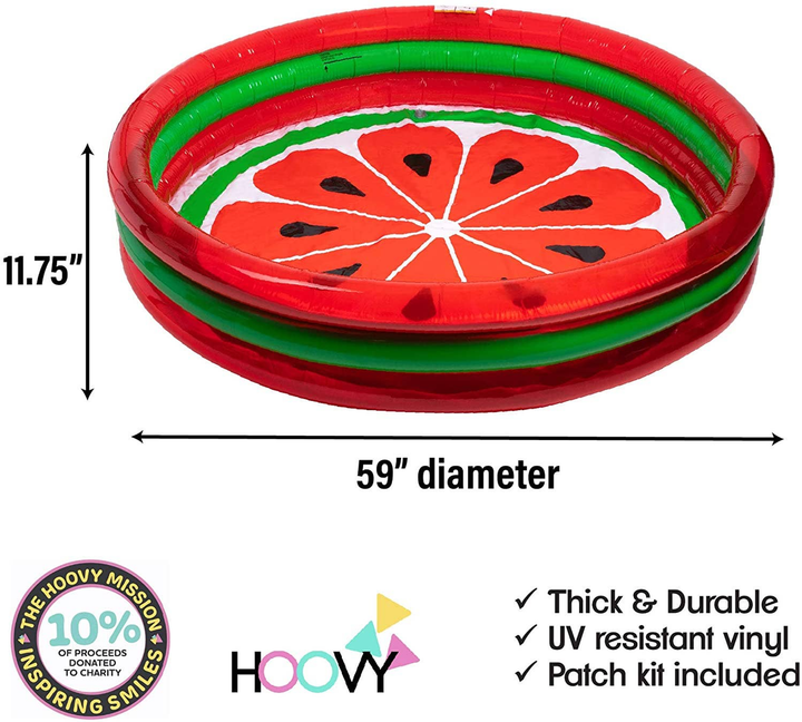 3-Ring Inflatable Pool Watermelon Style - 4