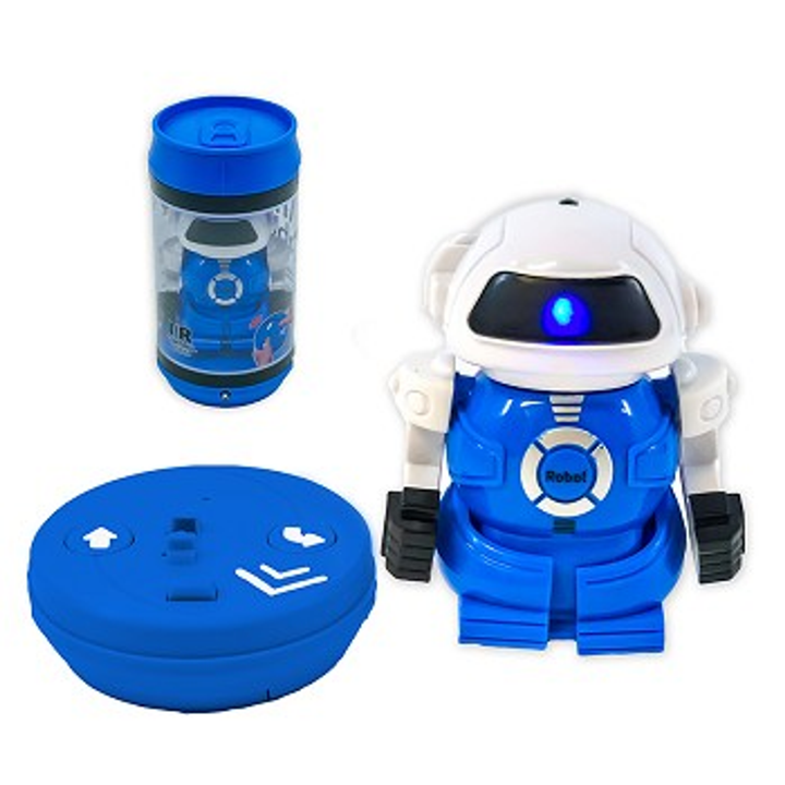 Infrared Controlled RC Mini Robot In A Can Blue Robot - 2