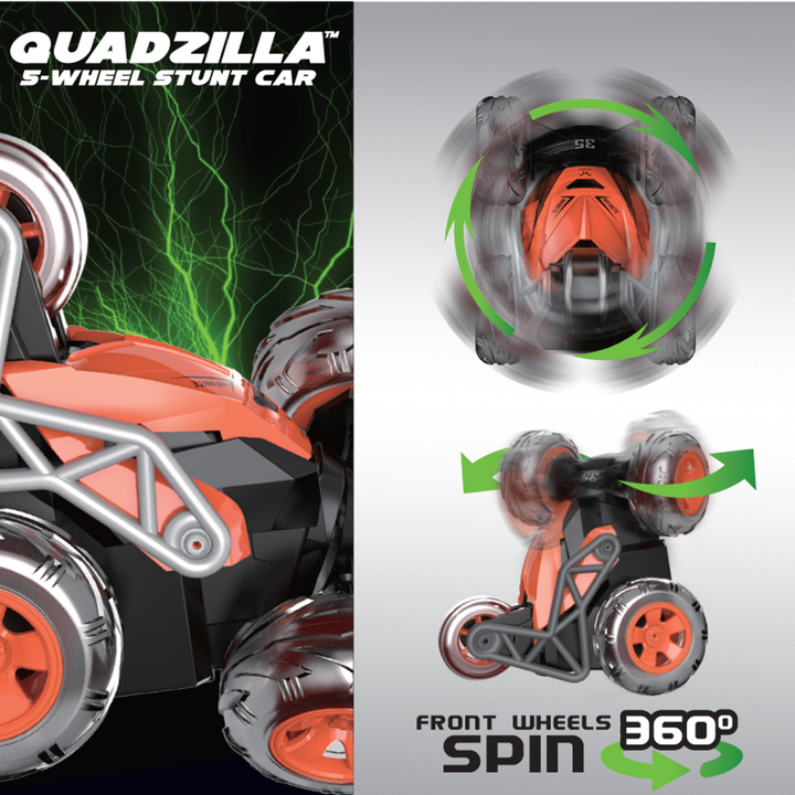 Quadzilla | 5-Wheel RC Stunt Car Orange - 2