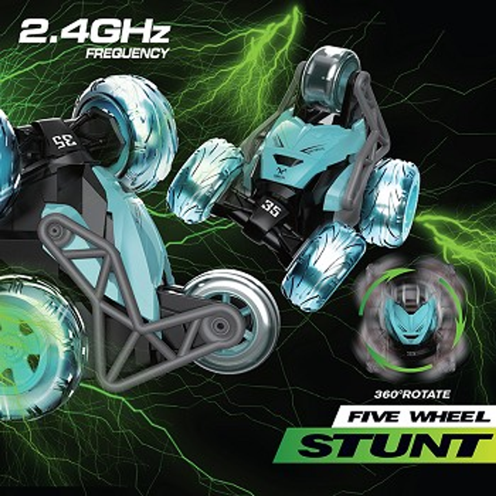 Quadzilla | 5-Wheel RC Stunt Car Blue - 2