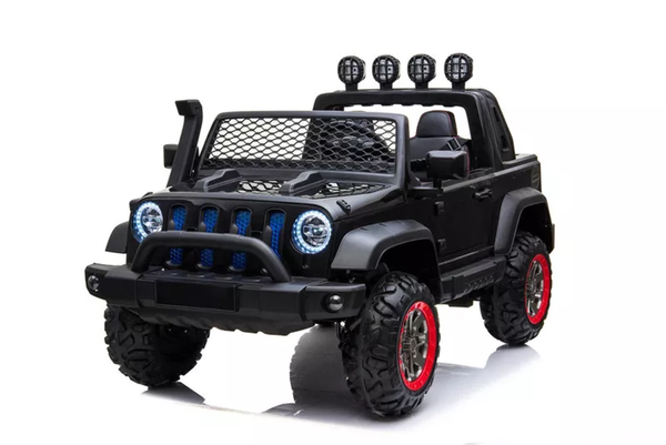 24V Freddo Toys Jeep with Top Lights 2 Seater Ride on Black