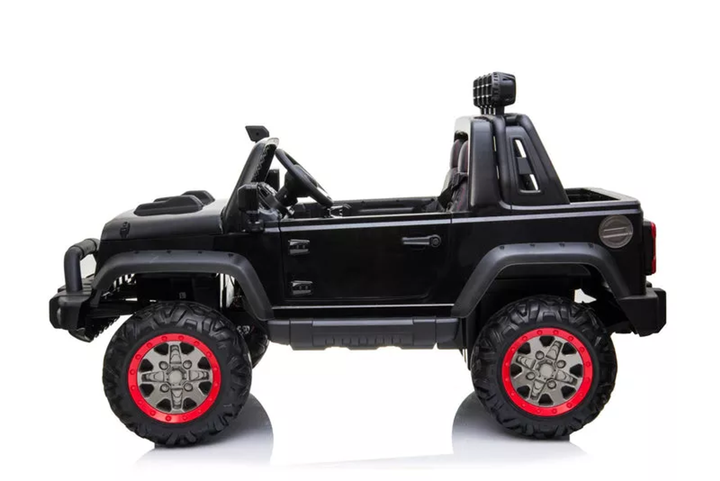 24V Freddo Toys Jeep with Top Lights 2 Seater Ride on Black - 2