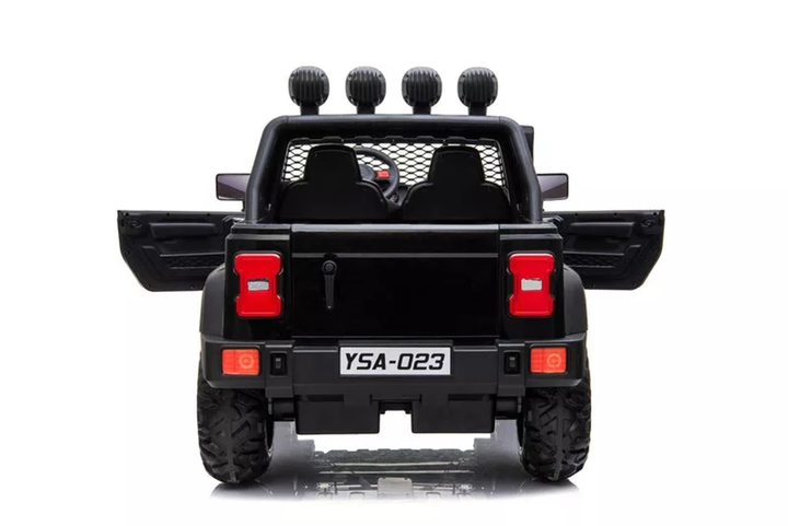 24V Freddo Toys Jeep with Top Lights 2 Seater Ride on Black - 6