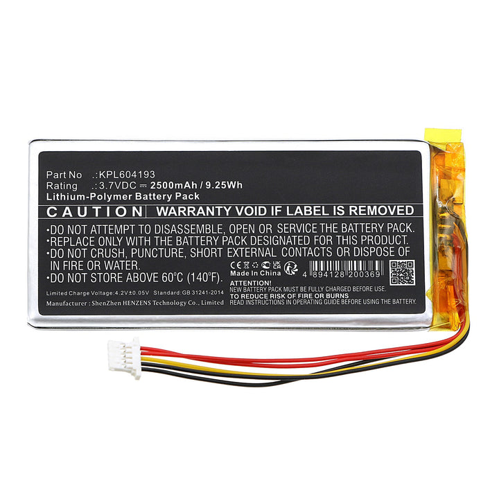 XTOOL KPL604193 KPL6065100 AutoProPad Basic PS65 PS70 Battery 2500mAh Li-Polymer-3