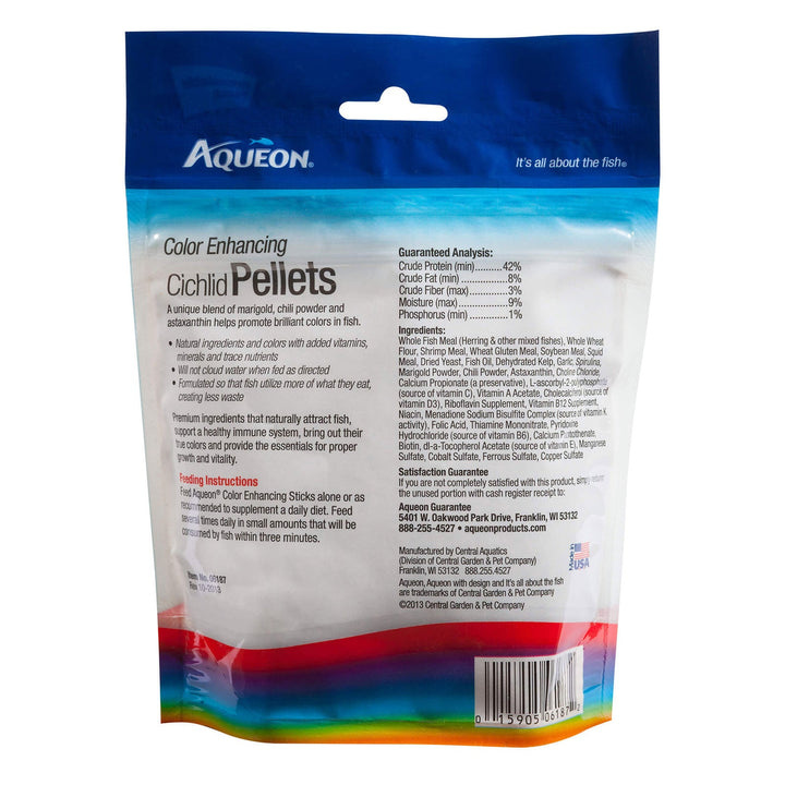 Aqueon Cichlid Color Enhancing Fish Food 4.5 ounces - 2