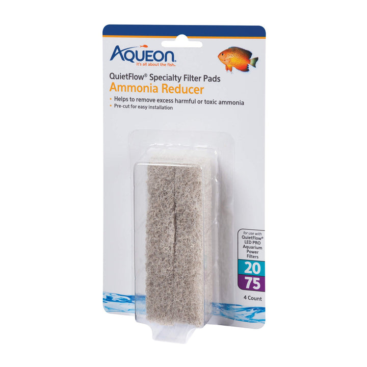 Aqueon Replacement Ammonia Reducer Filter Pads Size 20/75 4 Pack