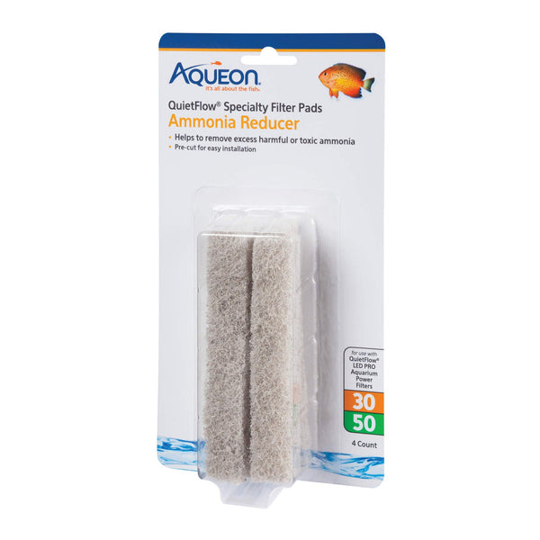 Aqueon Replacement Ammonia Reducer Filter Pads Size 30/50 4 Pack