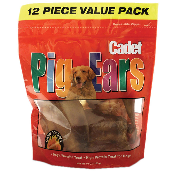 Cadet Natural Pig Ears 12 Pack