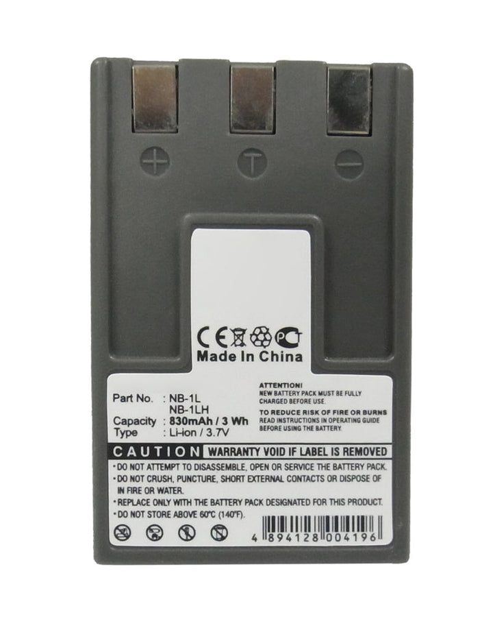 Canon Digital IXUS 200a IXUS 300 NB-1L Battery 830mAh - 3