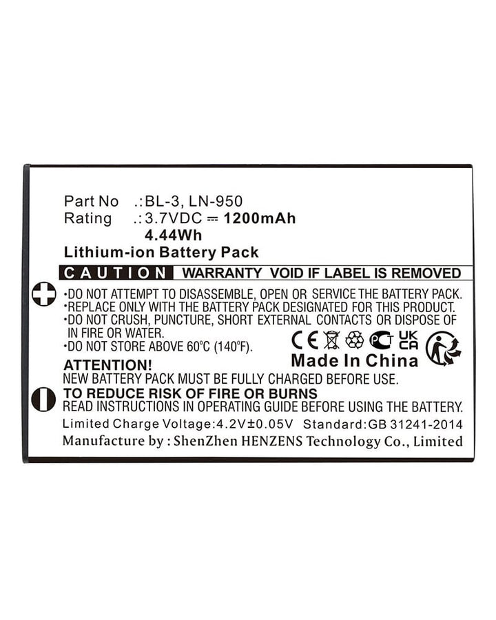 Baofeng BF-R5 LN-950 UV3R Vertex VX3 Battery 1200mAh - 3