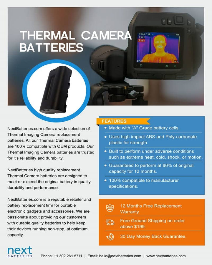 FLIR IRC40 2200mAh Thermal Imaging Camera Battery - 4