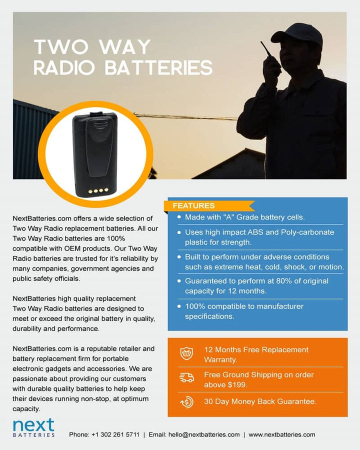 Kenwood TH-D7G 1100mAh Two Way Radio Battery - 4